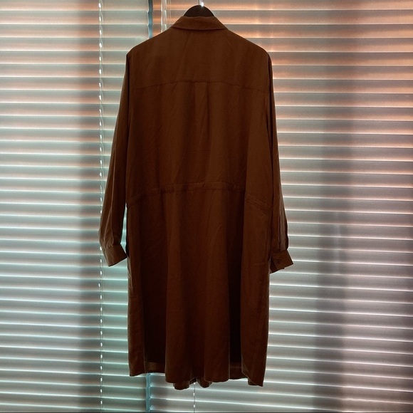 LOVE & LEGEND Sz 24 Brown Shirt Dress Overcoat Shacket - Picture 8 of 12